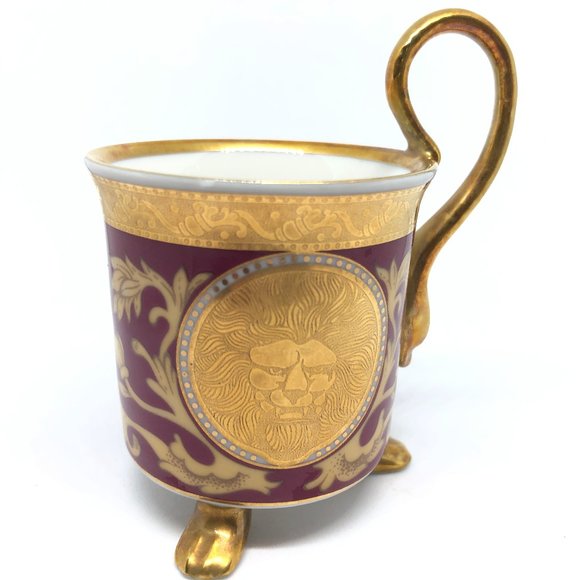 Tea Cup Gold Lion Head Porcelain 3 Legged - Picture 3 of 12